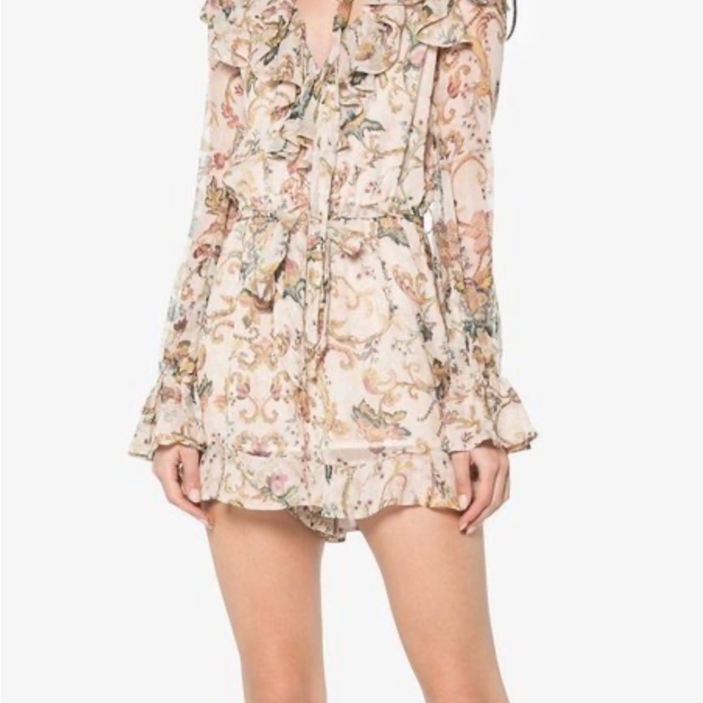 Floral Ruffle Long Sleeve Romper